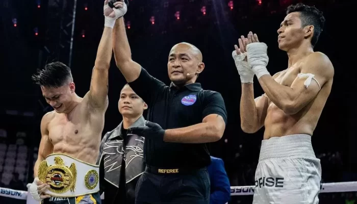 Randy Pangalila Taklukkan Jekson Karmela dengan TKO di Byon Combat Showbiz 3