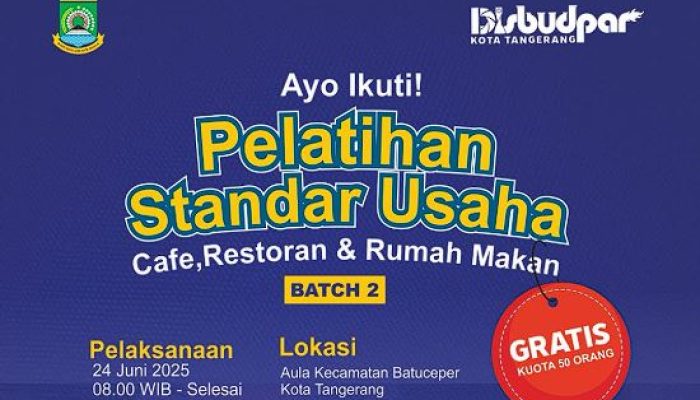 Pelatihan Gratis! Disbudpar Tangerang Buka Kelas Standar Usaha Kafe & Resto – Dapat Sertifikat Resmi!