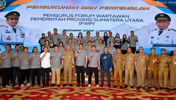 Forum Wartawan Pemprov Sumut Dikukuhkan,  Bobby Nasution Ajak Kolaborasi Wujudkan Indonesia Emas