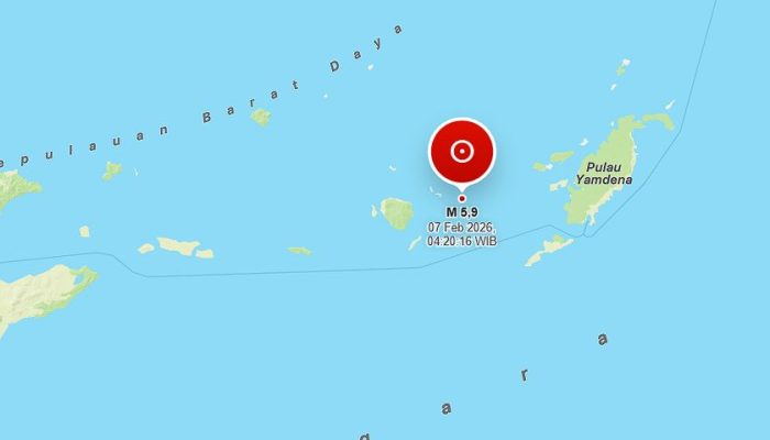 Gempa Magnitudo 5,9 Guncang Tanimbar Dini Hari, Pusat Gempa di Laut 118 Km Barat Laut
