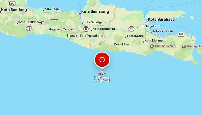 Gempa Pacitan Magnitudo 6,4 Dini Hari, Pusat di Laut 90 Km Tenggara