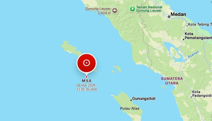 Gempa Bumi Terkini M5,6 Guncang Tenggara Sinabang Aceh