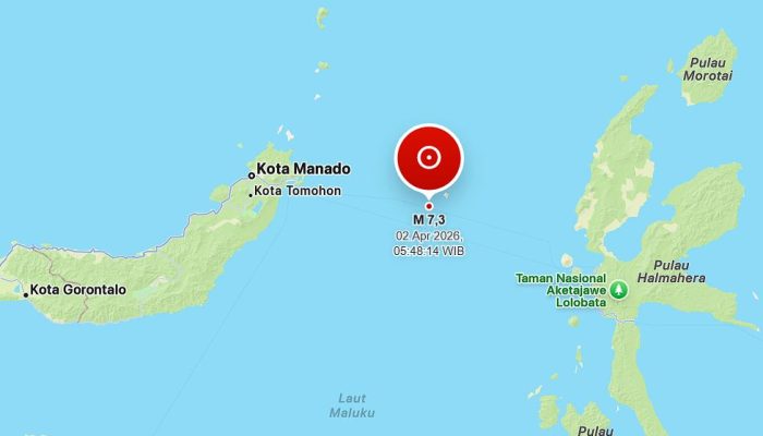 Gempa Hari Ini: M 7,3 Guncang Laut Tenggara Bitung, Getarannya Dirasakan Warga